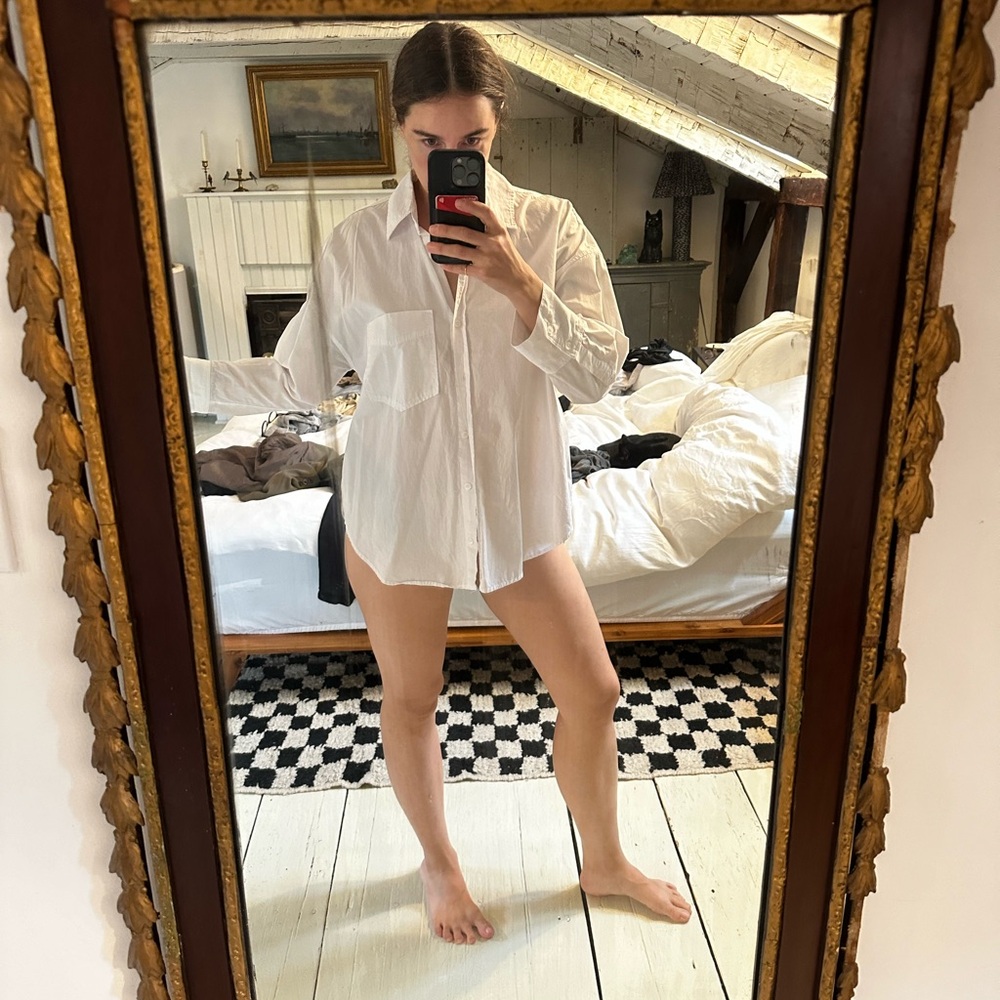 White long sleeve button down